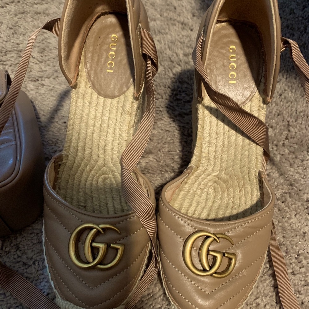 Gucci marmont wedges size 8 worn few times